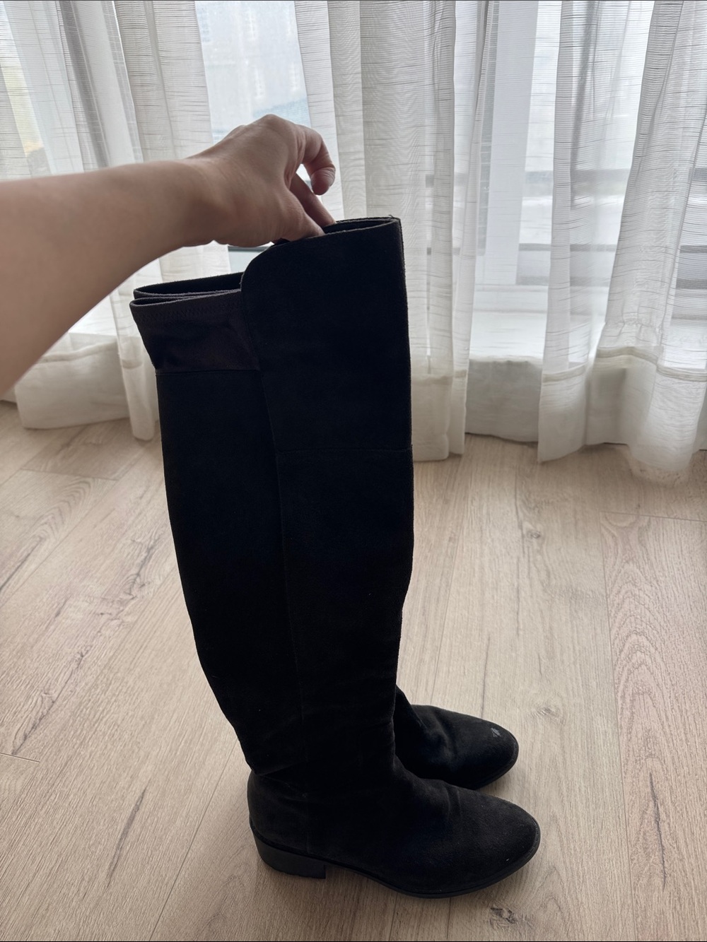 Cole Haan Black Over-the-Knee Suede Boots